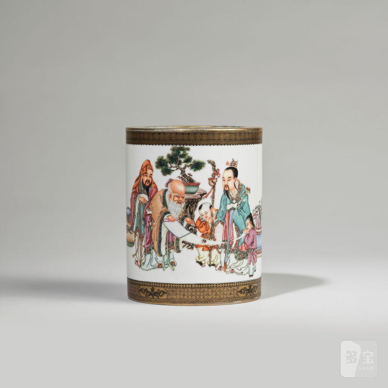 民國或更晚 粉彩筆筒 | POT A PINCEAUX EN PORCELAINE DE LA FAMILLE ROSE